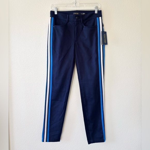 Polo by Ralph Lauren Dark Blue Skinny Pants with Light Blue Stripes - Picture 1 of 7